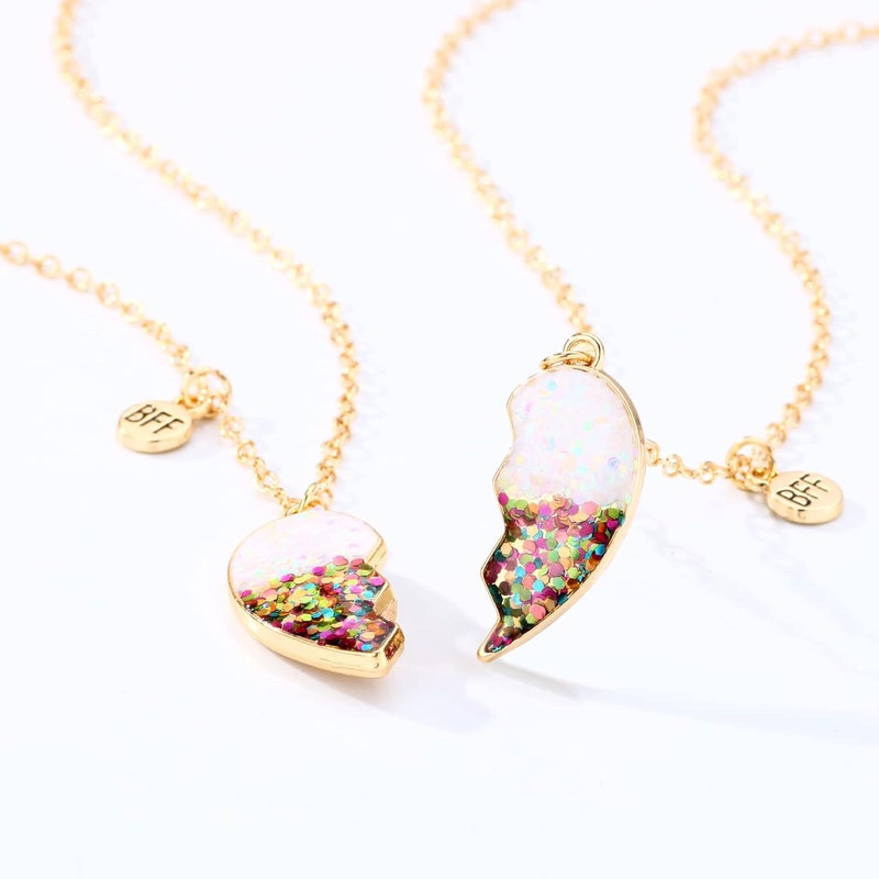 Lezmoii Friendship Necklace Best Friend Necklace Matching Magnetic Unicorn Mermaid BFF Necklace for 2 Girls Friendship Gifts - Image 5